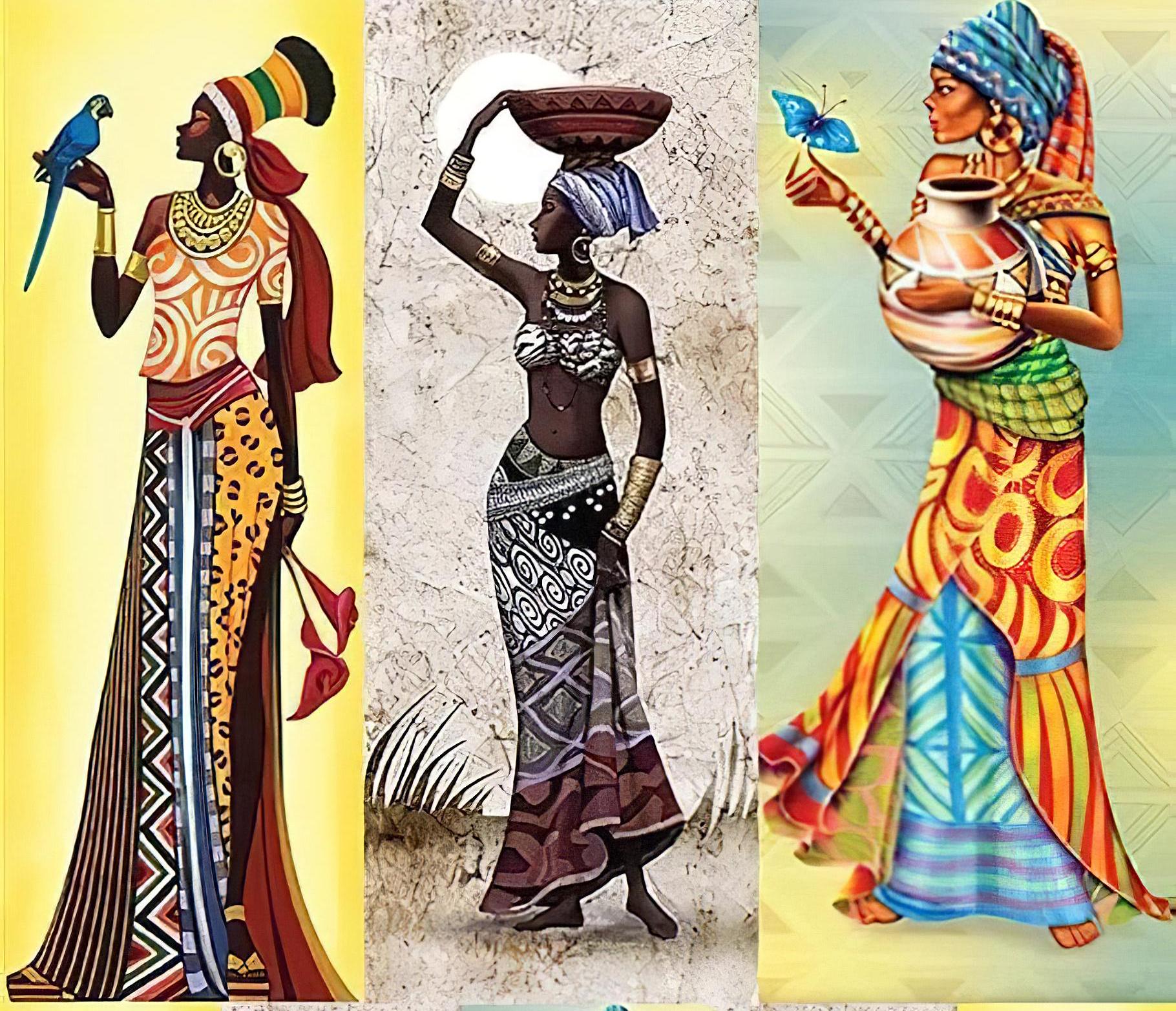 African Women - Decorative Decoupage Paper - for Furniture - Large Size Options [ Colorful ]