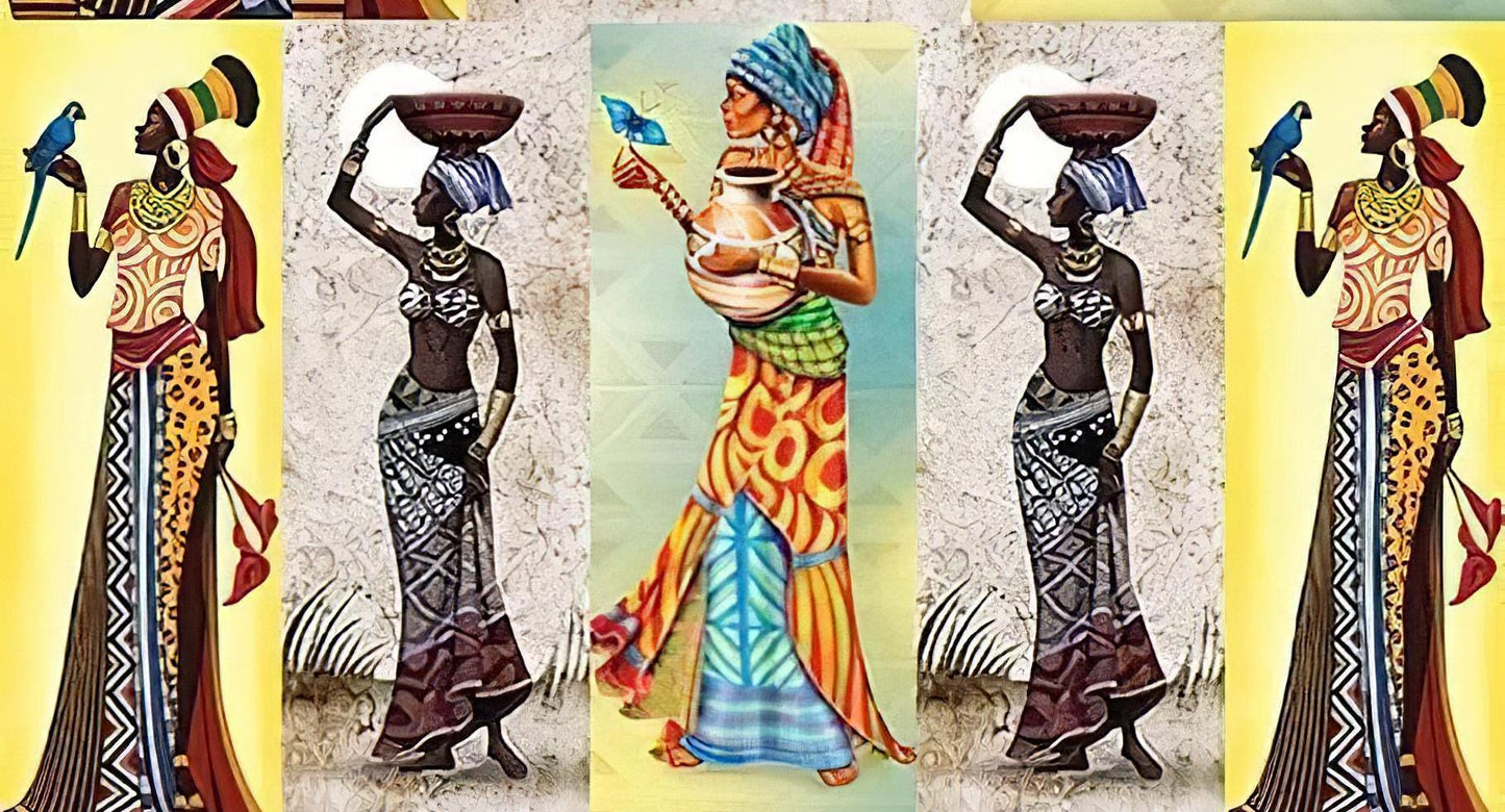 African Women - Decorative Decoupage Paper - for Furniture - Large Size Options [ Colorful ]