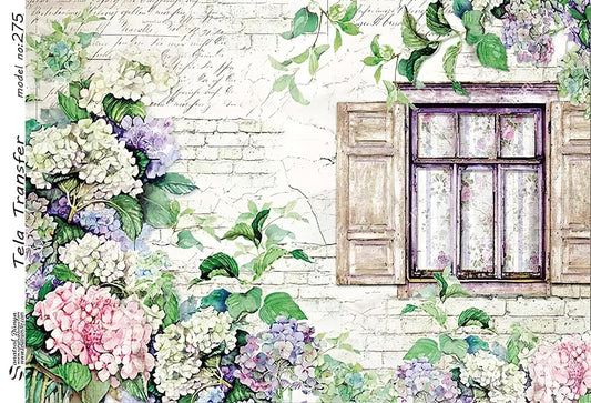 Vintage Floral Pattern - Decorative Decoupage Paper - for Furniture - Large Size Options [ White Purple Green ]