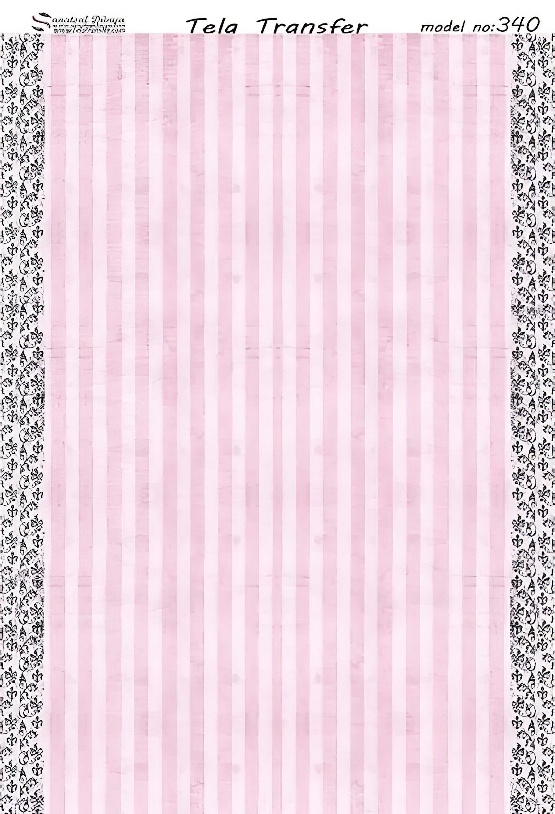 Striped Pattern - Decorative Decoupage Paper - for Furniture - Large Size Options [ Black Pink ]