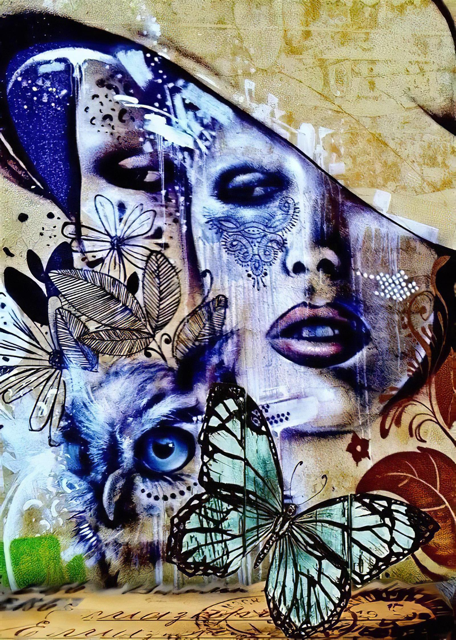 Butterfly - Women - Decorative Decoupage Paper - for Furniture - Large Size Options [ Colorful ]