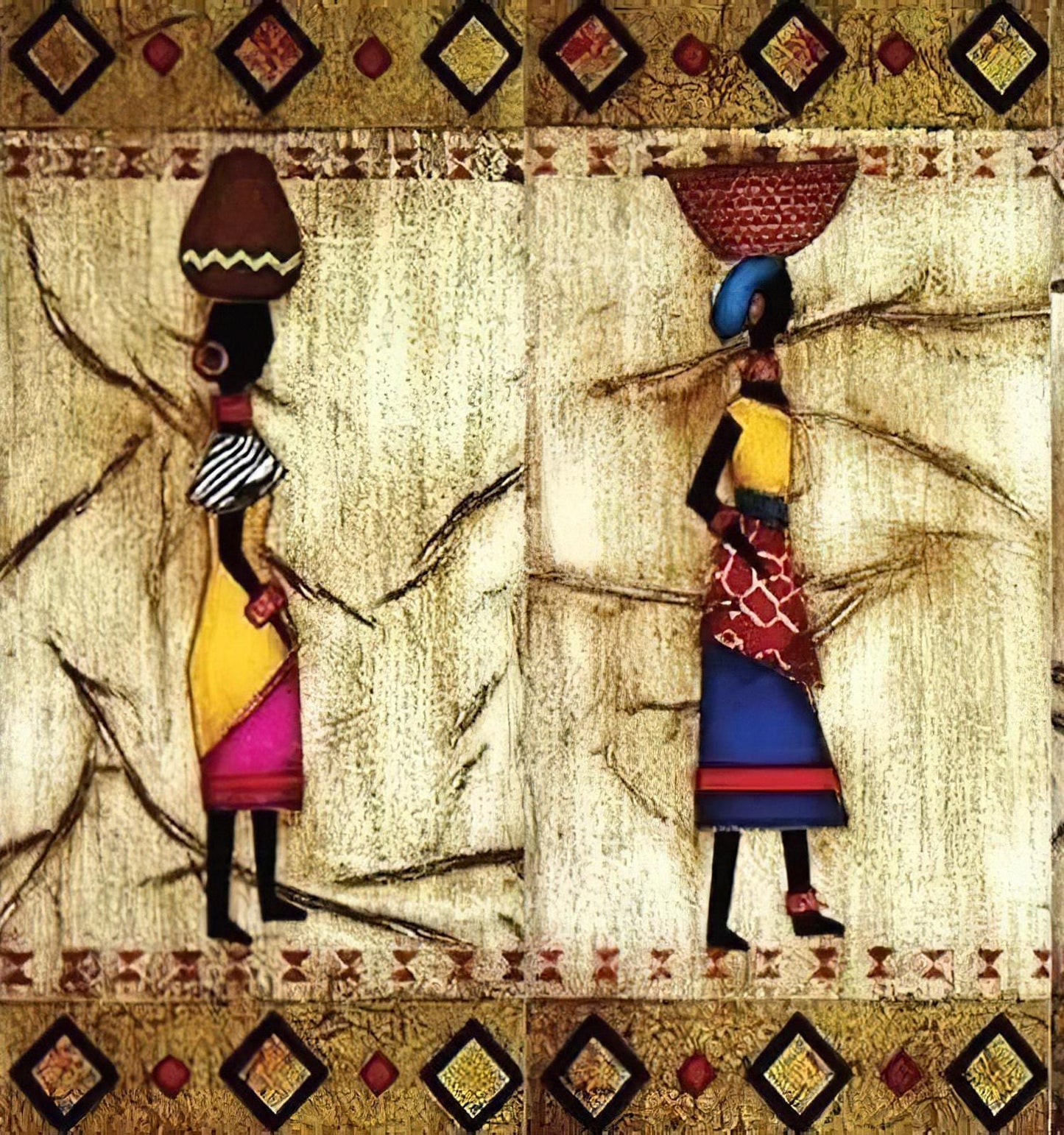 African Women - Decorative Decoupage Paper - for Furniture - Large Size Options [ Colorful ]
