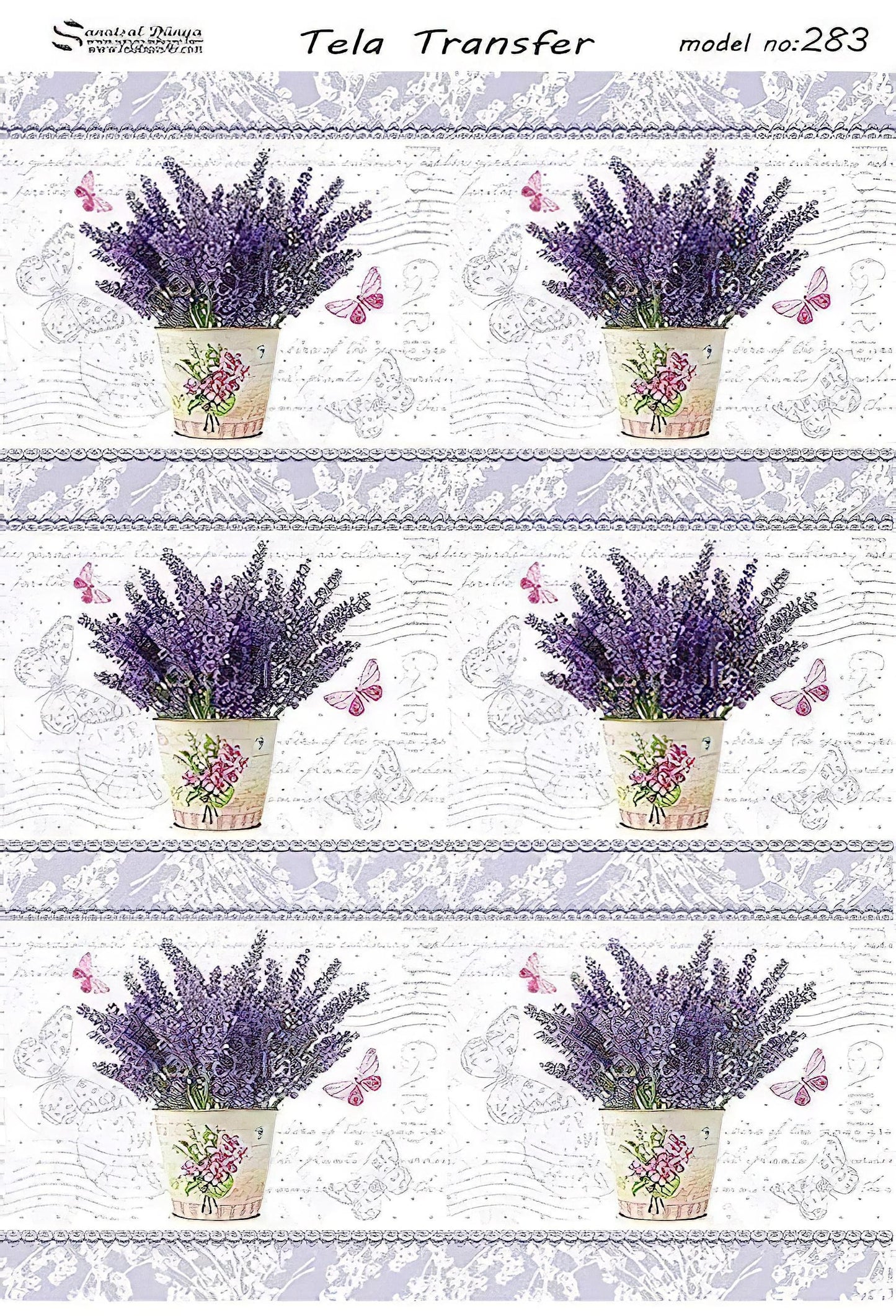 levander decoupage floral