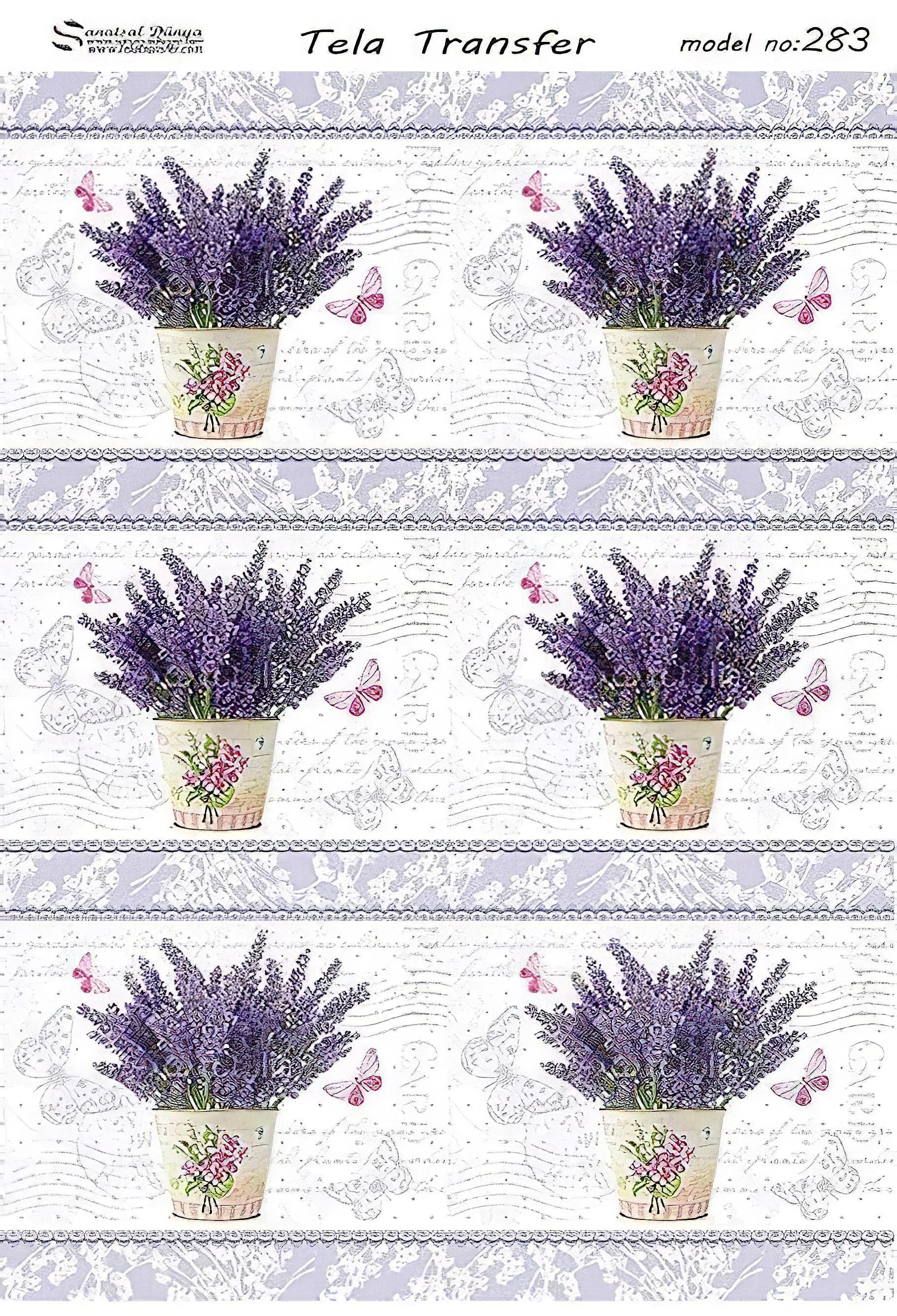 levander decoupage floral