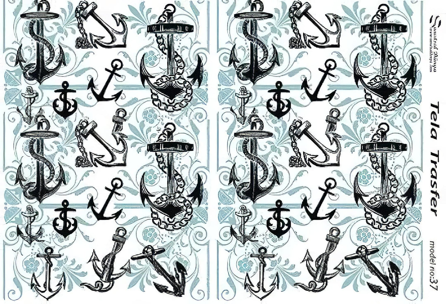 Anchor Decoupage Paper – Large Nautical Furniture Rice Paper