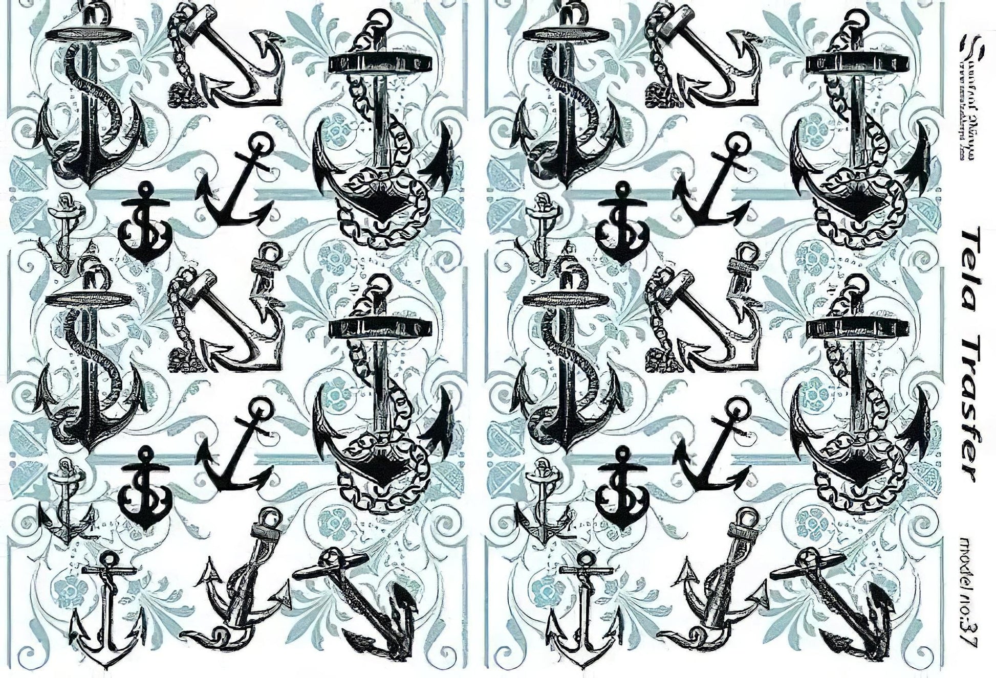 Anchor Decoupage Paper – Large Nautical Furniture Rice Paper