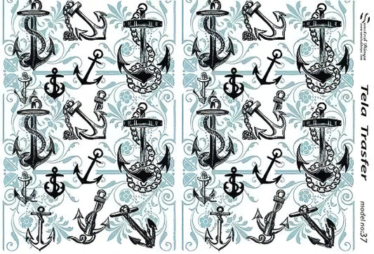 Anchor Decoupage Paper – Large Nautical Furniture Rice Paper