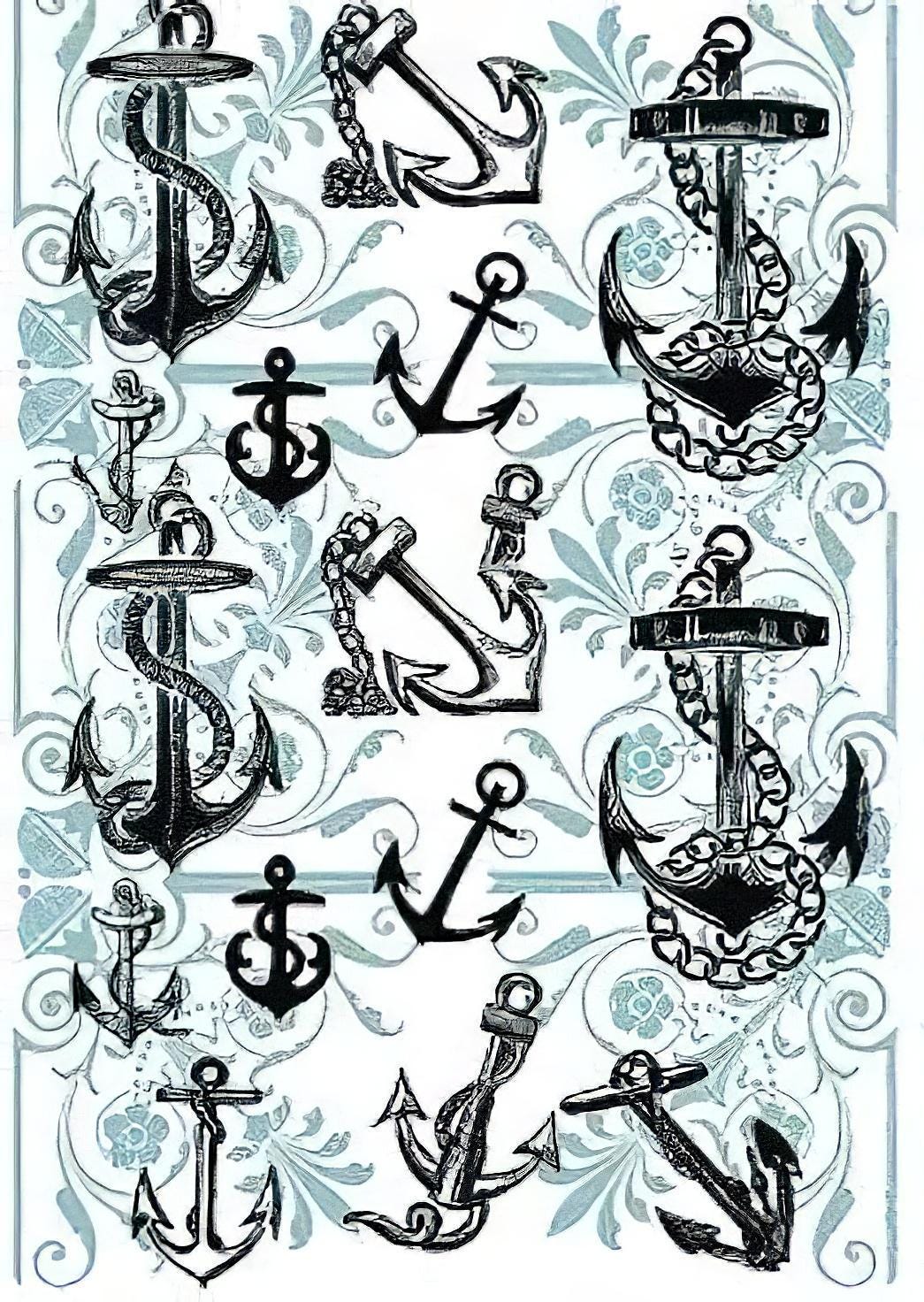 Anchor Decoupage Paper – Large Nautical Furniture Rice Paper