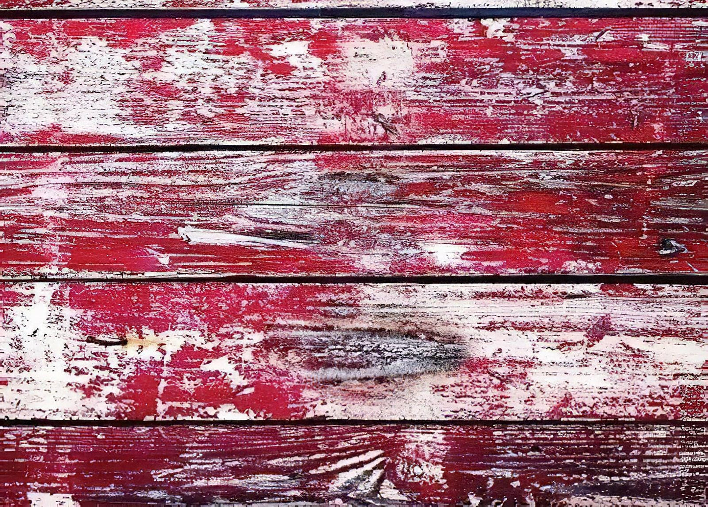 Weathered Wooden Pattern - Decorative Decoupage Paper - for Furniture - 1 A3 Sheet [ Red White Brown ]
