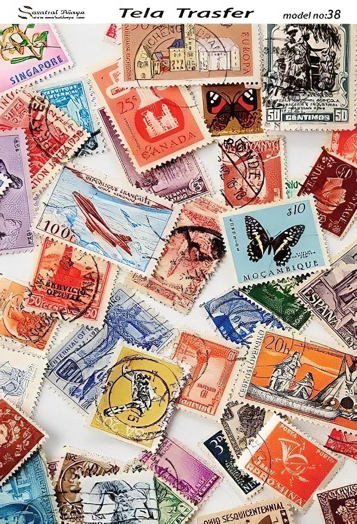 Post Card - Card Making - Decorative Decoupage Paper - for Furniture - Big Size Options [ Colorful ]