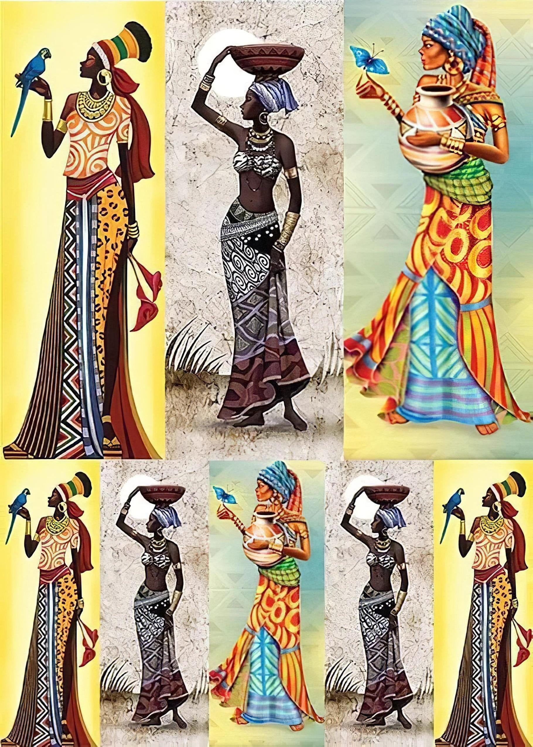 african tribe decoupage paper