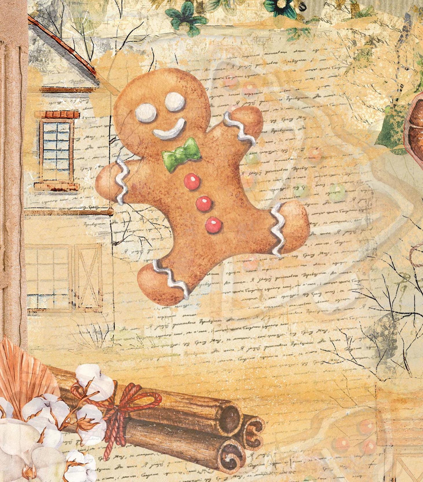Christmas Collection - Large Decoupage Paper - Red Holly Berries - 6 Size Options - Tree Cookie