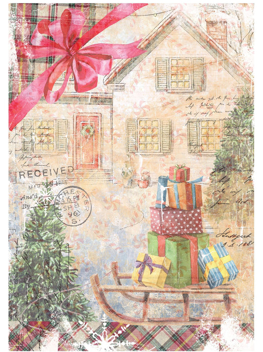 Christmas Collection - Large Decoupage Paper - 6 Size Options - Gift Boxes