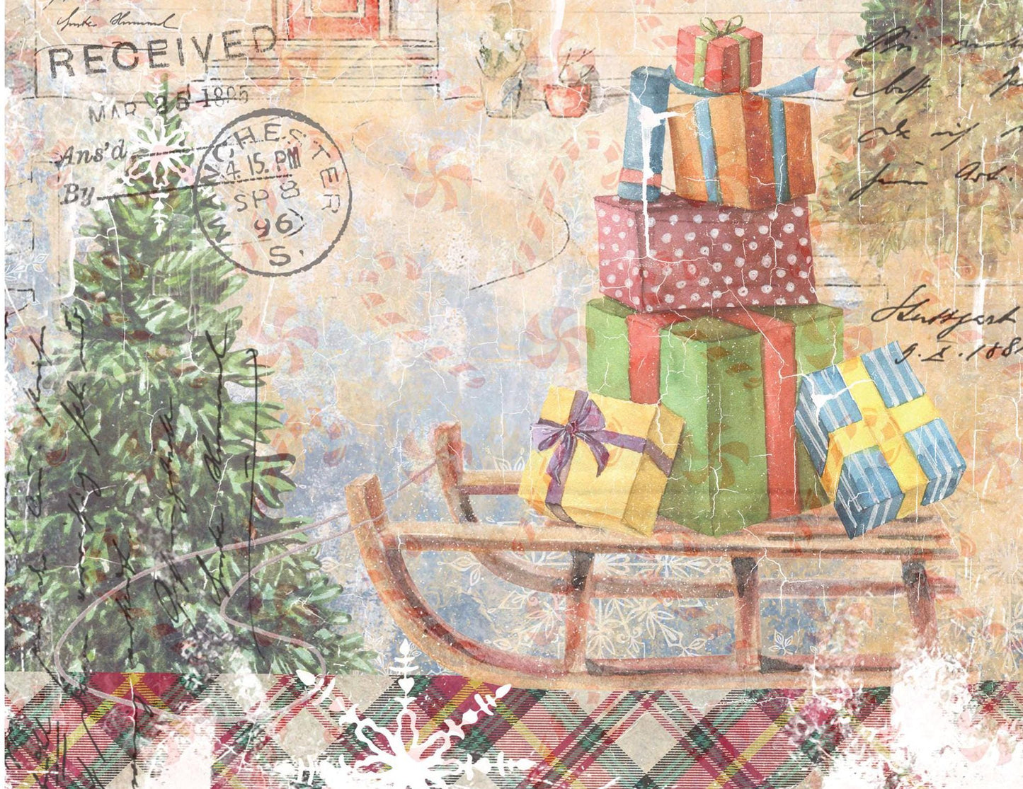 Christmas Collection - Large Decoupage Paper - 6 Size Options - Gift Boxes