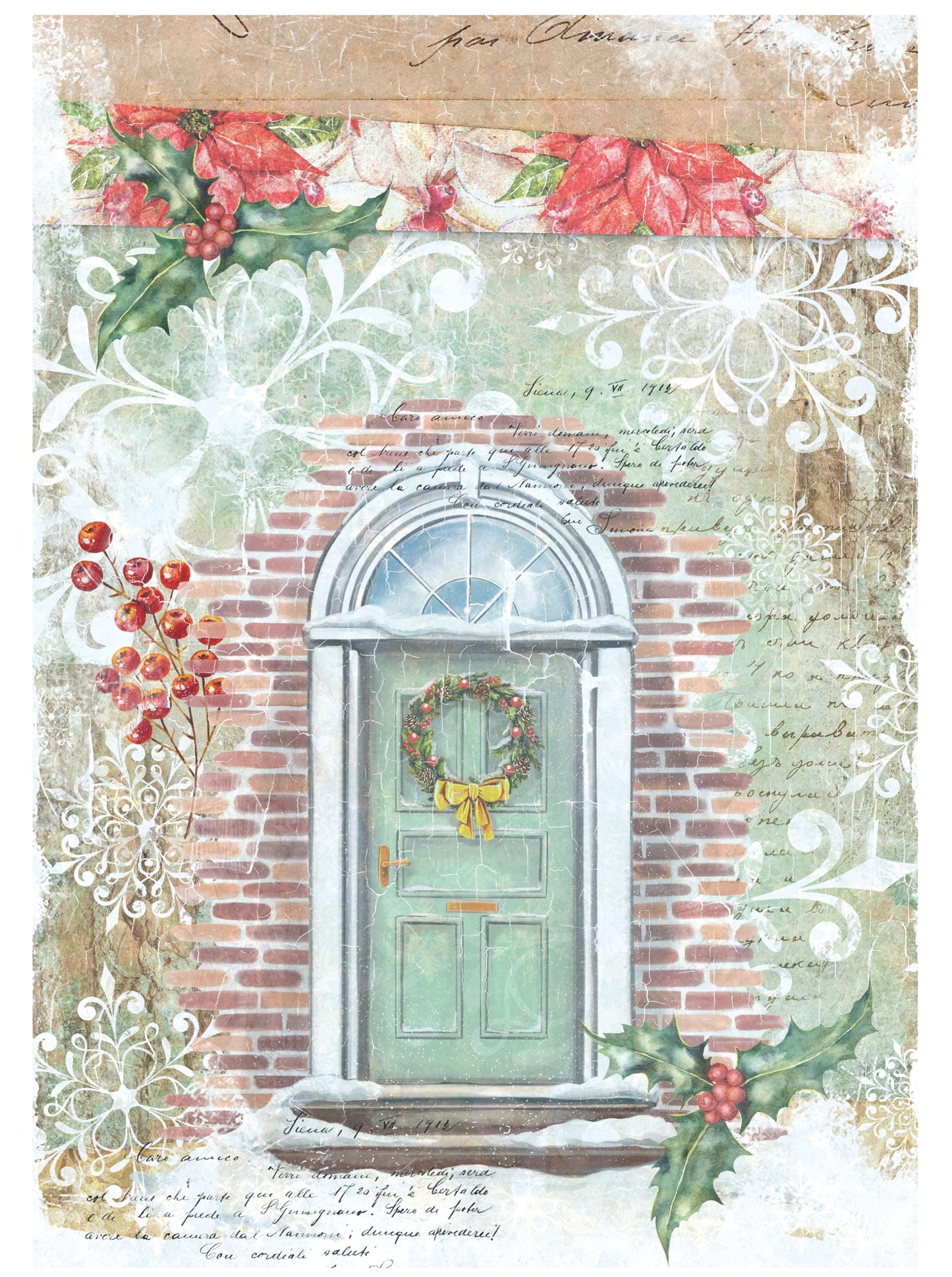 Christmas Collection - Large Decoupage Paper - 6 Size Options - Green Door
