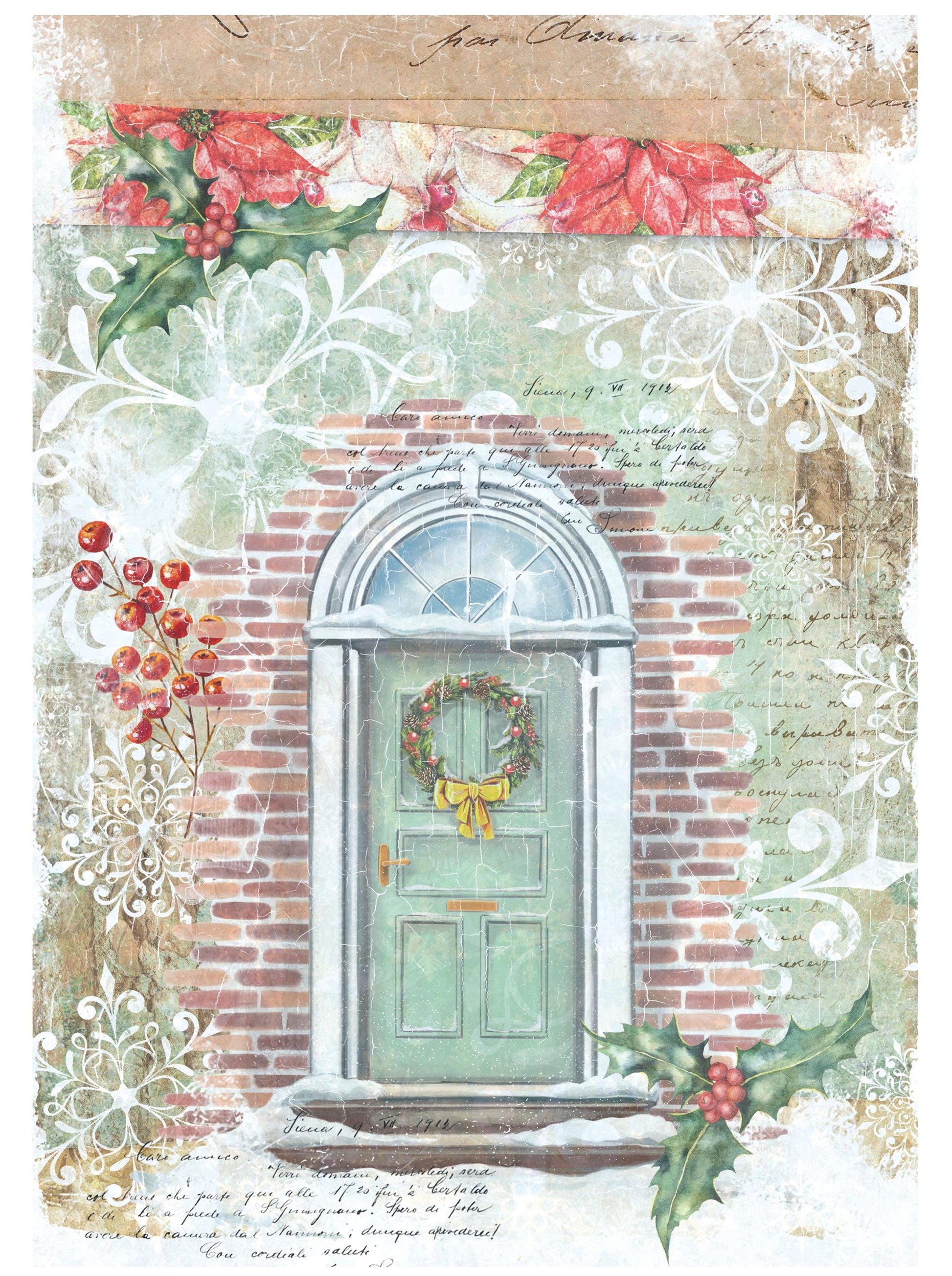 Christmas Collection - Large Decoupage Paper - 6 Size Options - Green Door