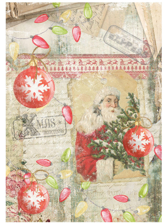 Christmas Collection - Large Decoupage Paper - 6 Size Options - Santa Claus