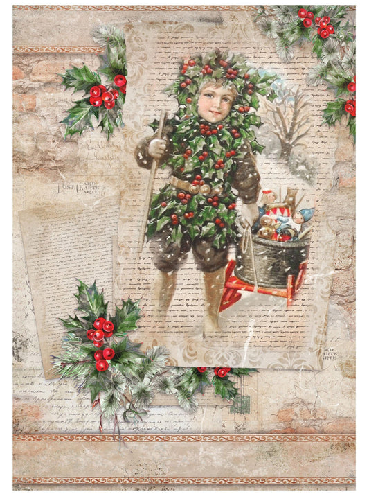 redberry boy decoupage paper