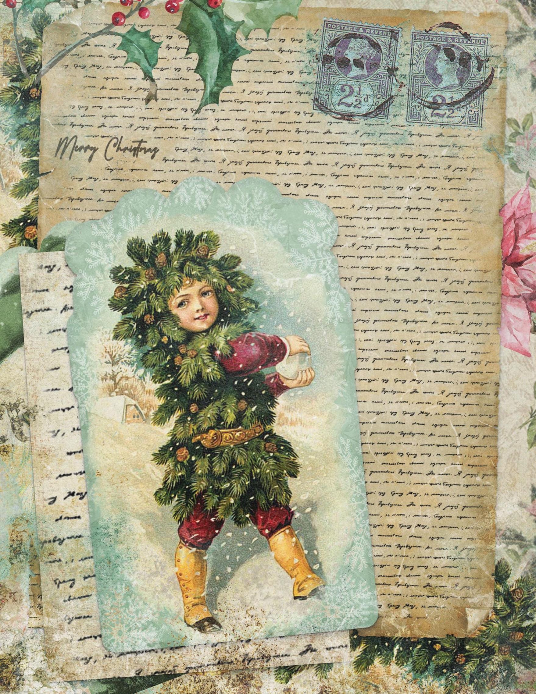Christmas Collection - Large Decoupage Paper - 6 Size Options - Letter Postcard