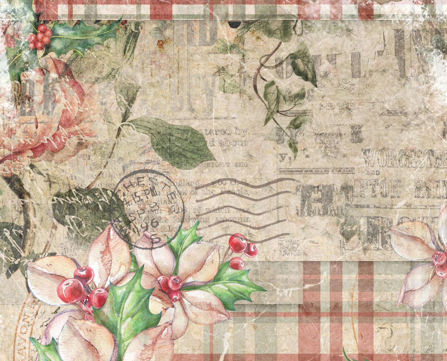 Christmas Collection - Large Decoupage Paper - 6 Size Options - Vintage Decoupage