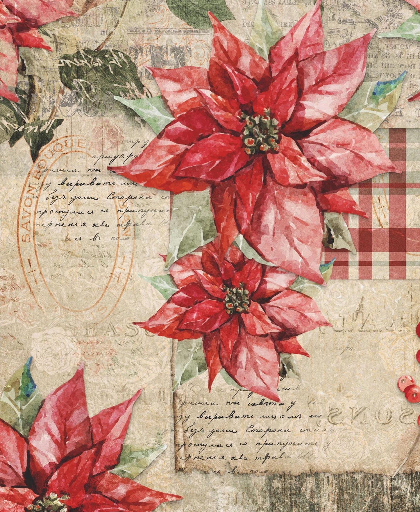 Christmas Collection - Large Decoupage Paper - 6 Size Options - Vintage Decoupage