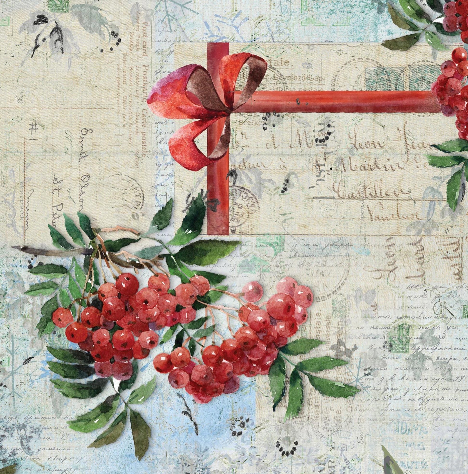 Christmas Collection - Large Decoupage Paper - 6 Size Options - Vintage Decoupage