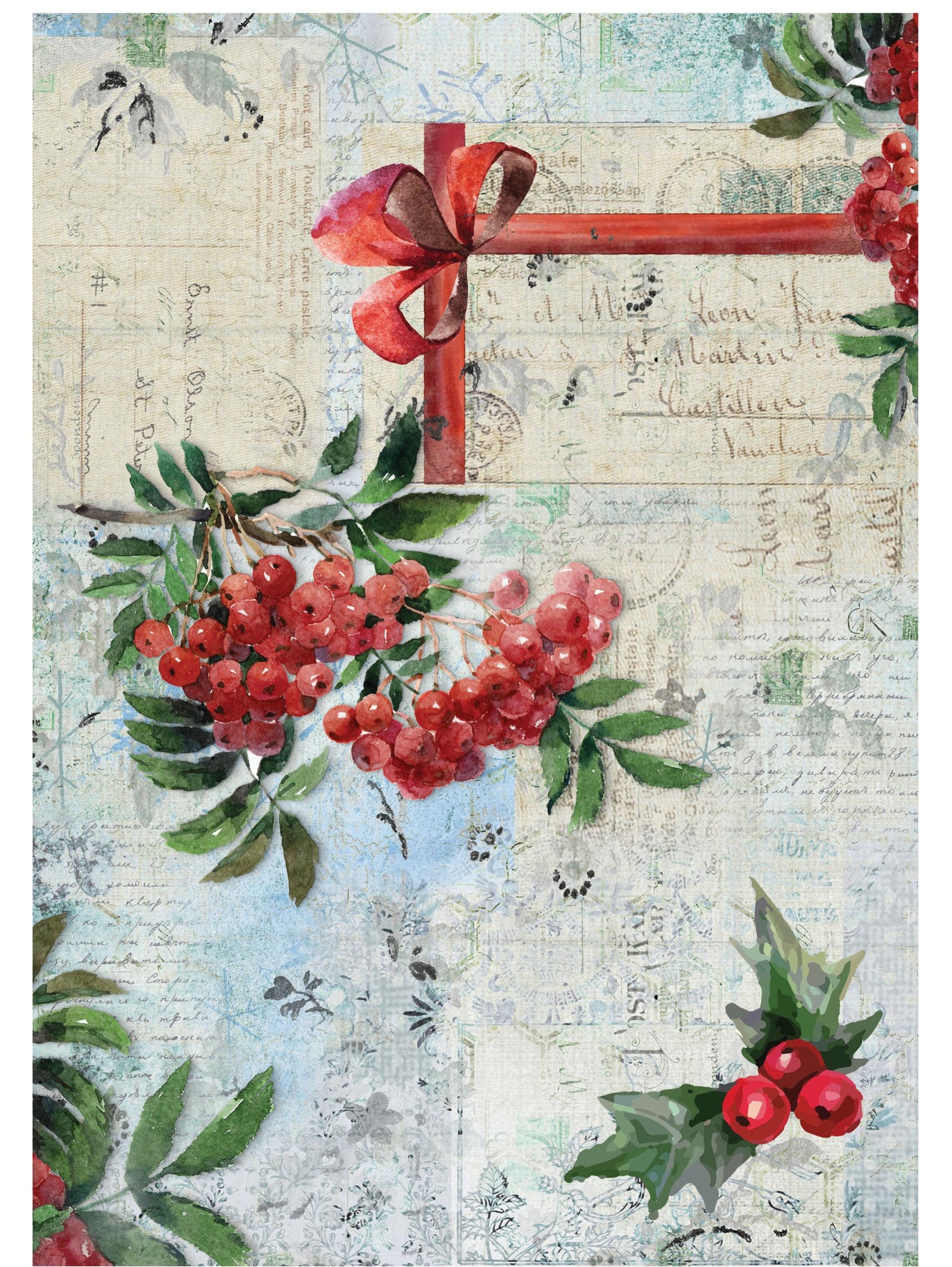 Christmas Collection - Large Decoupage Paper - 6 Size Options - Vintage Decoupage