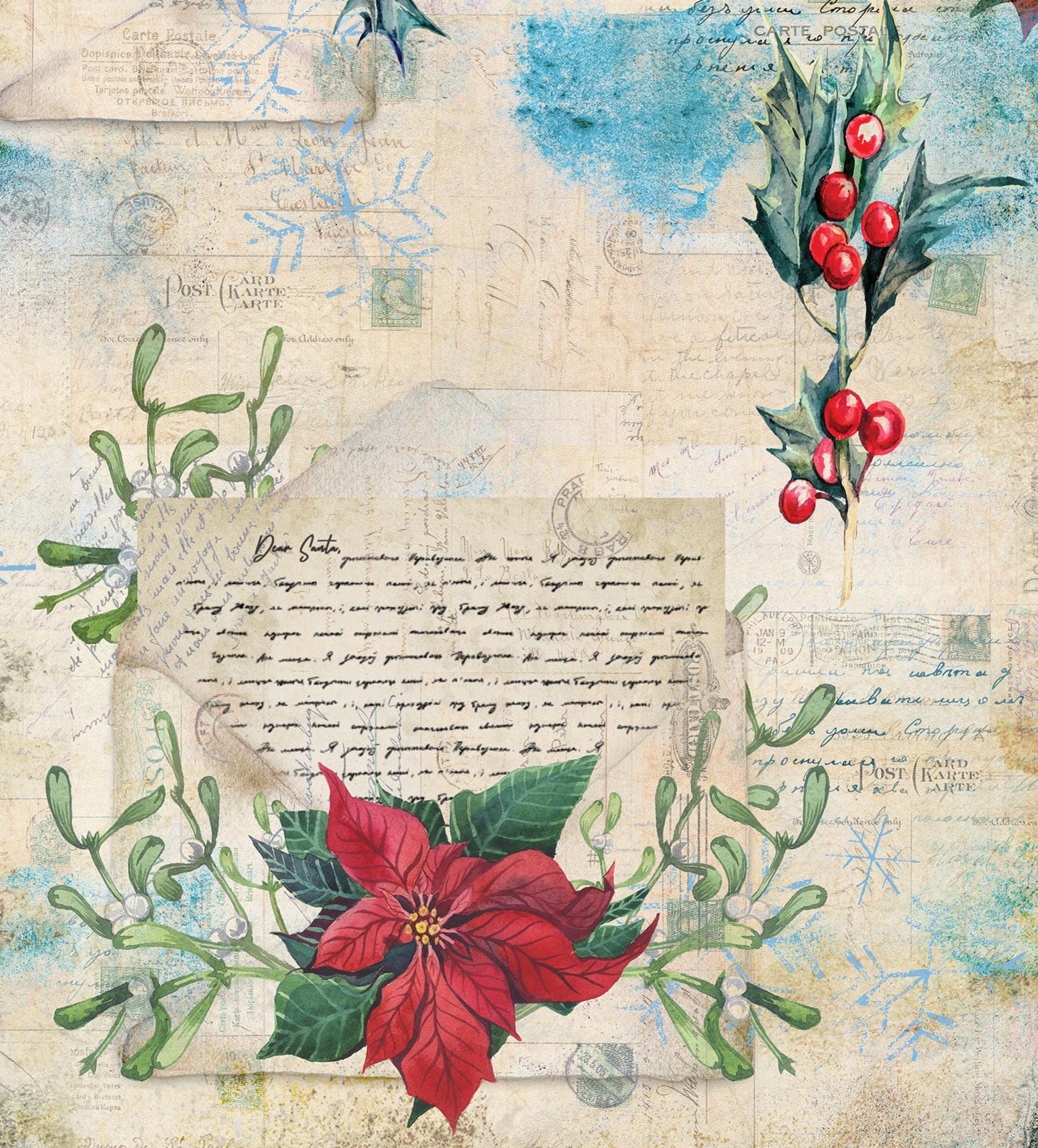 Christmas Collection - Large Decoupage Paper - 6 Size Options - Vintage Decoupage