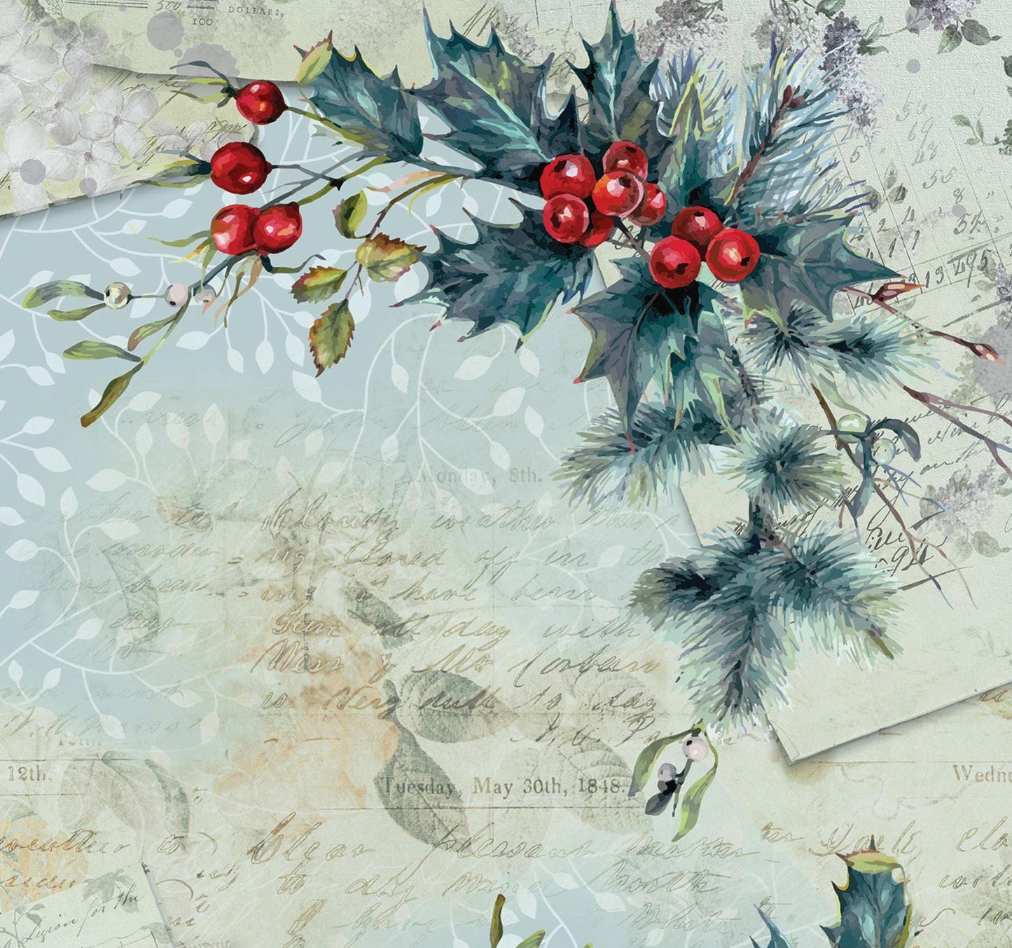Christmas Collection - Large Decoupage Paper - 6 Size Options - Vintage Decoupage