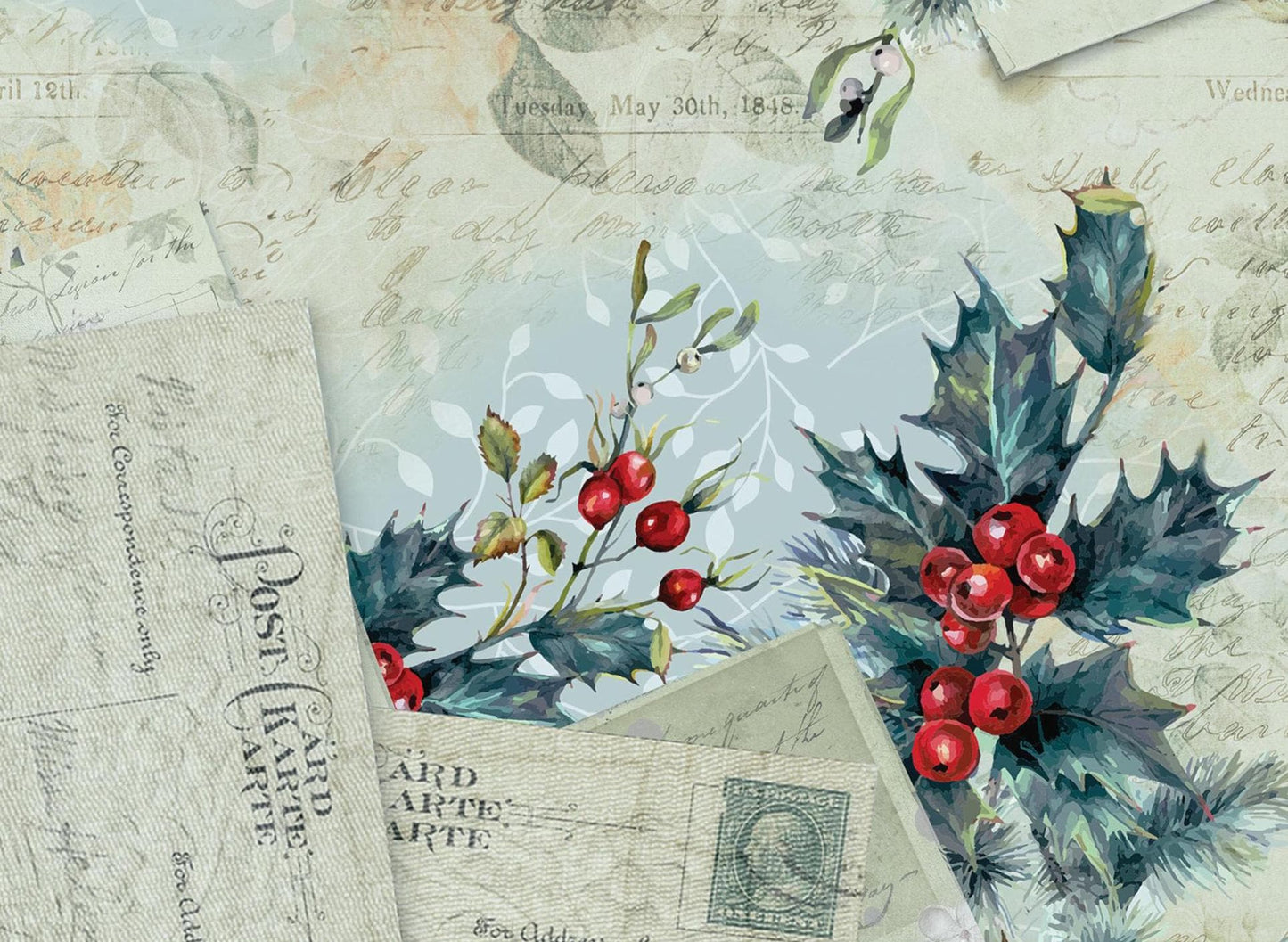 Christmas Collection - Large Decoupage Paper - 6 Size Options - Vintage Decoupage