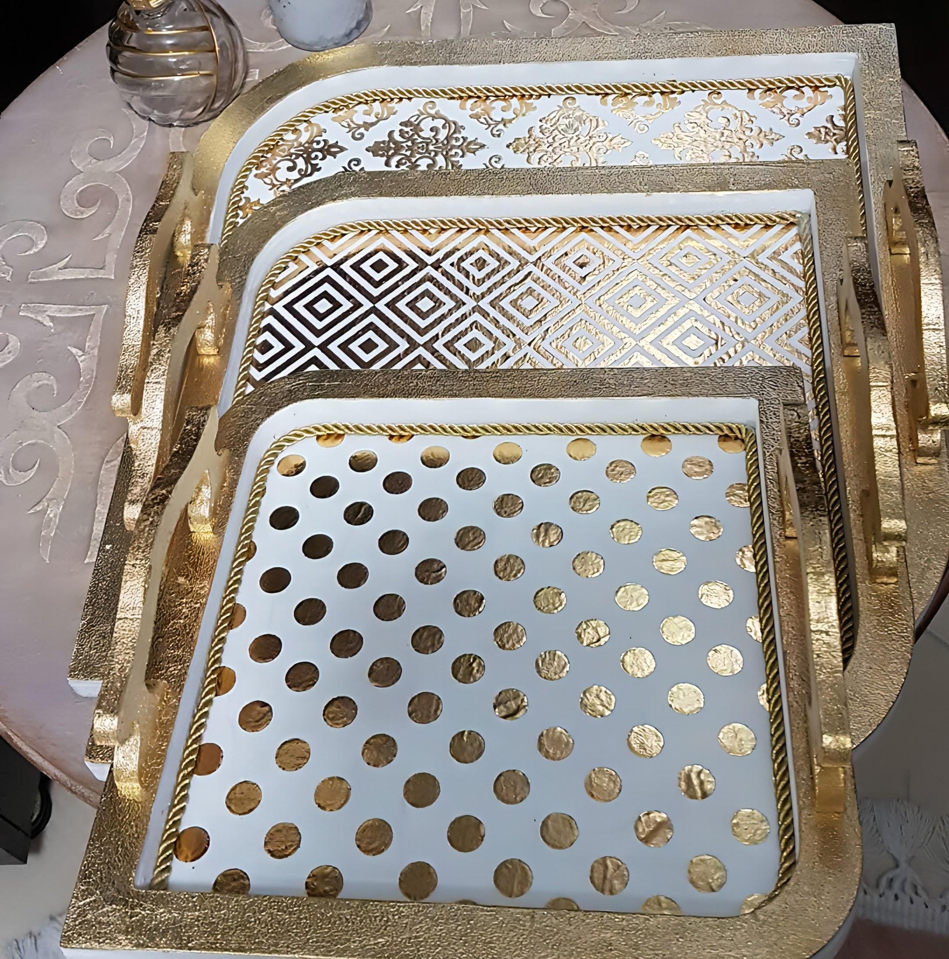 NEW! Gold Metal Leaf Decoupage Paper - A3 Size - Rice Paper with Gold Foil - Leaf Pattern