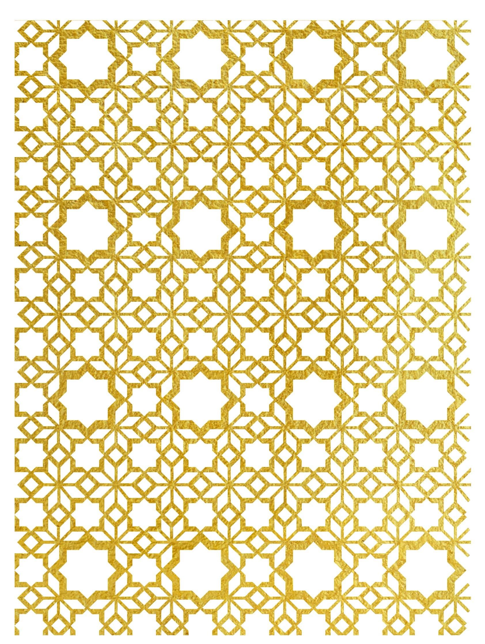 NEW! Gold Metal Leaf Decoupage Paper - A3 Size - Rice Paper with Gold Foil - Leaf Pattern