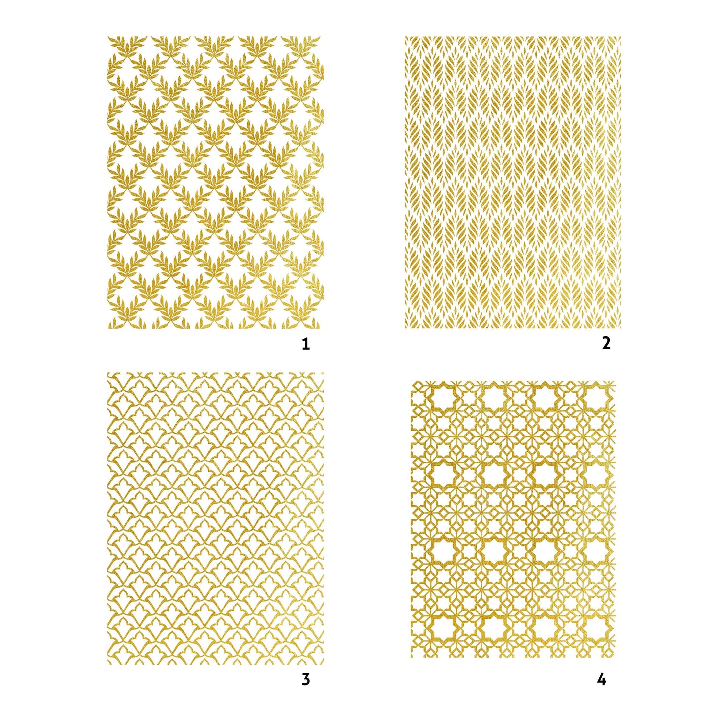 NEW! Gold Metal Leaf Decoupage Paper - A3 Size - Rice Paper with Gold Foil - Leaf Pattern