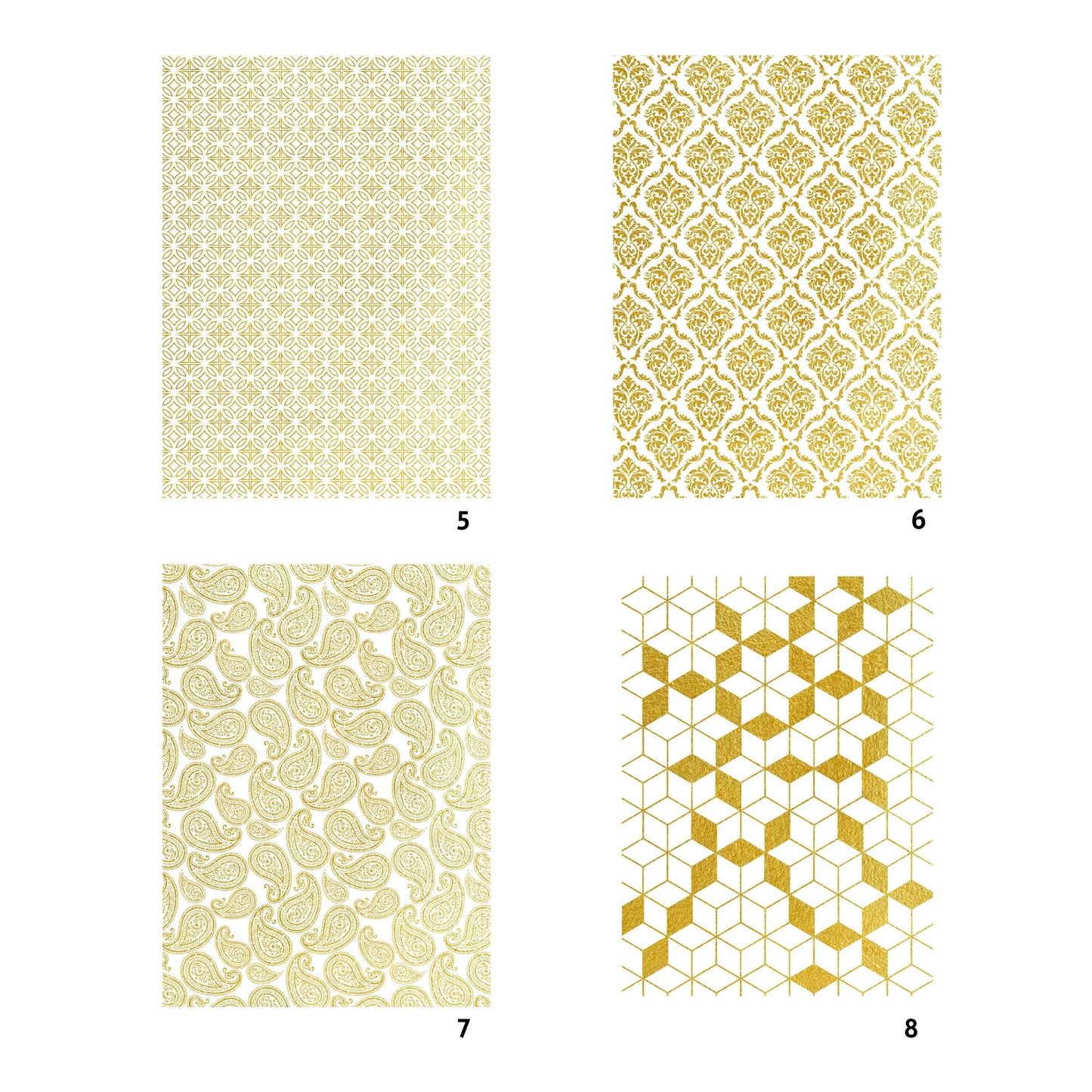 NEW! Gold Metal Leaf Decoupage Paper - A3 Size - Rice Paper with Gold Foil - Leaf Pattern