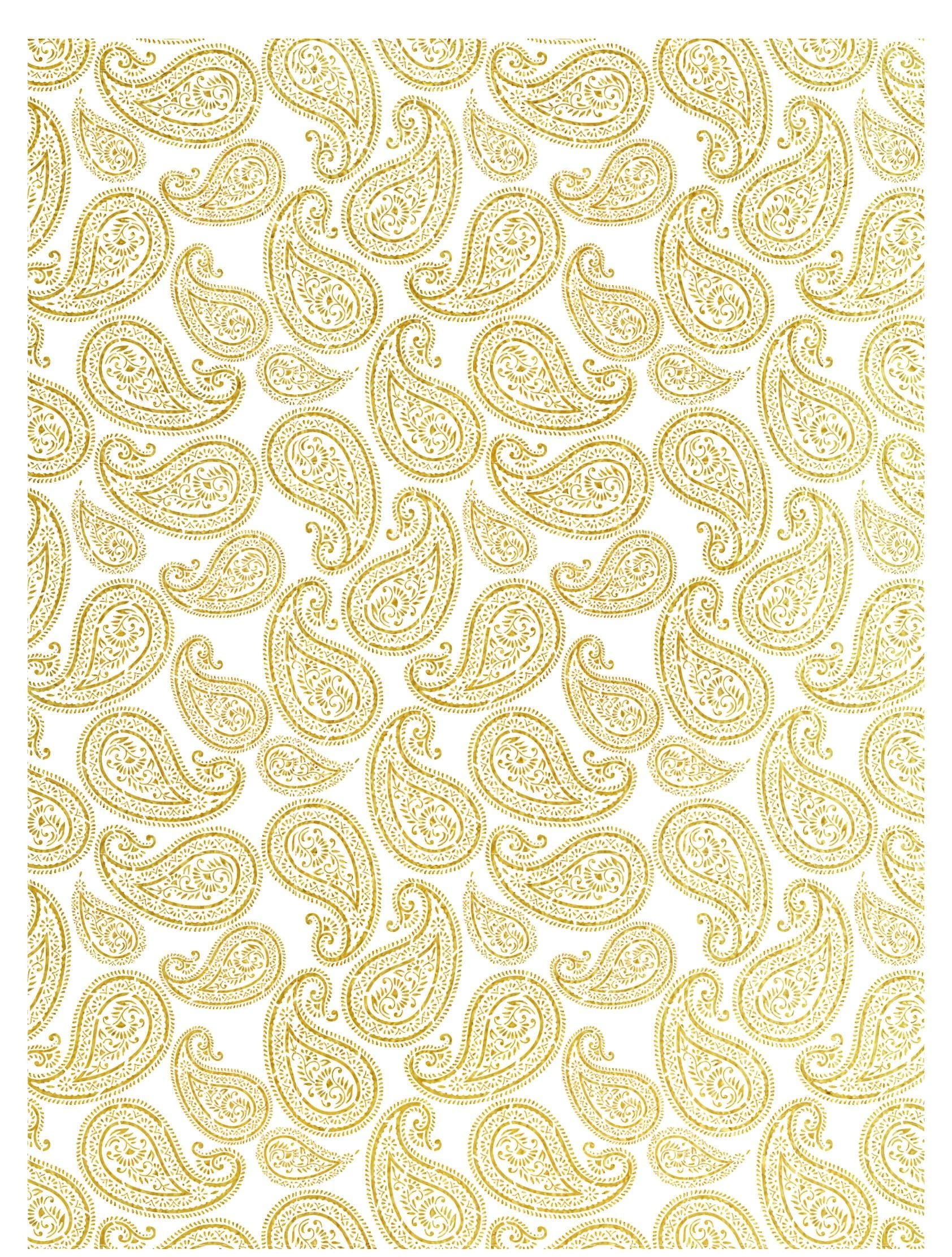 NEW! Gold Metal Leaf Decoupage Paper - A3 Size - Rice Paper with Gold Foil - Leaf Pattern