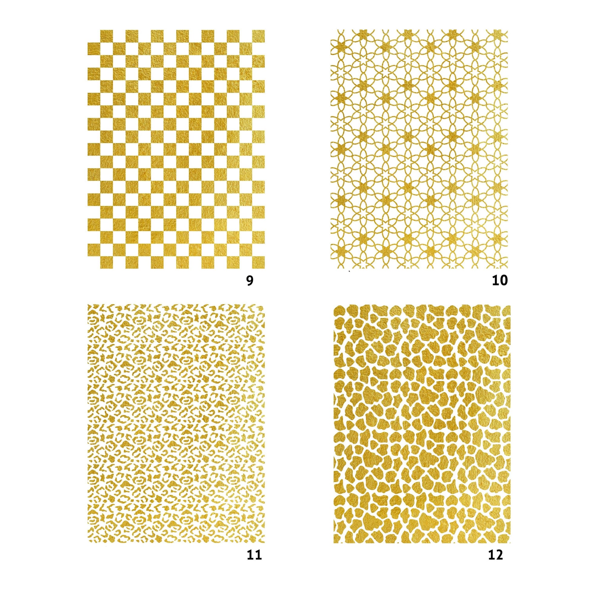 NEW! Gold Metal Leaf Decoupage Paper - A3 Size - Rice Paper with Gold Foil - Checkered Pattern