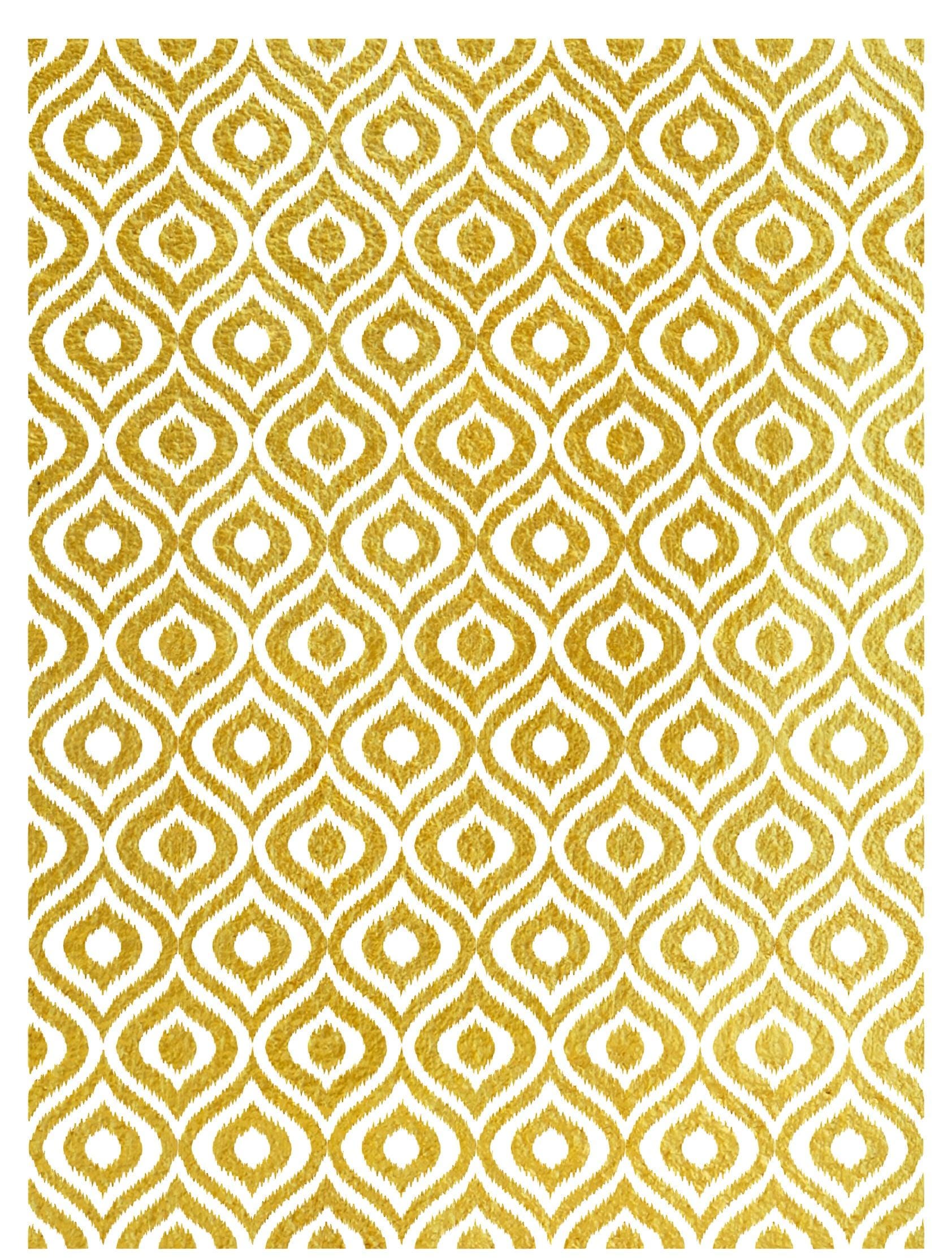 NEW! Gold Metal Leaf Decoupage Paper - A3 Size - Rice Paper with Gold Foil - Wave Pattern