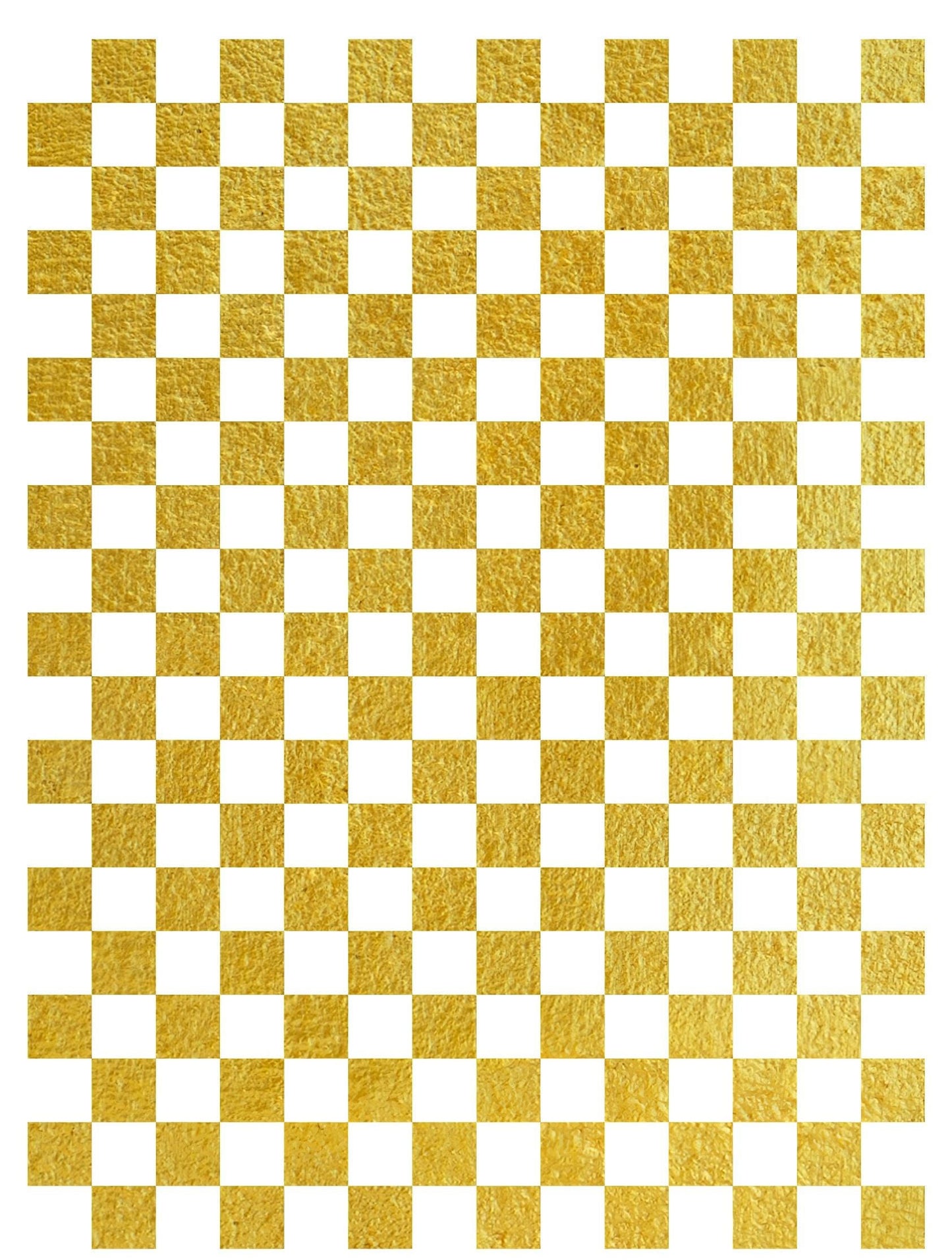 NEW! Gold Metal Leaf Decoupage Paper - A3 Size - Rice Paper with Gold Foil - Checkered Pattern