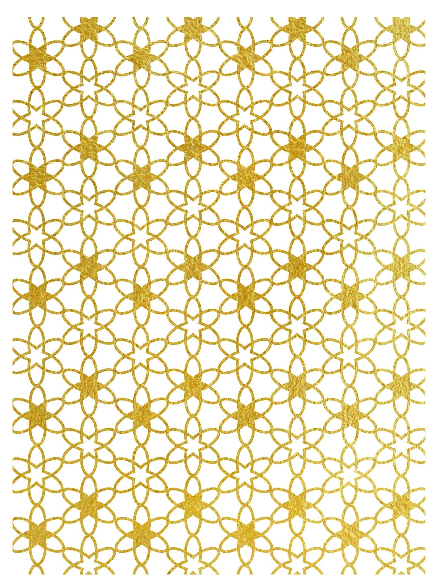 NEW! Gold Metal Leaf Decoupage Paper - A3 Size - Rice Paper with Gold Foil - Checkered Pattern
