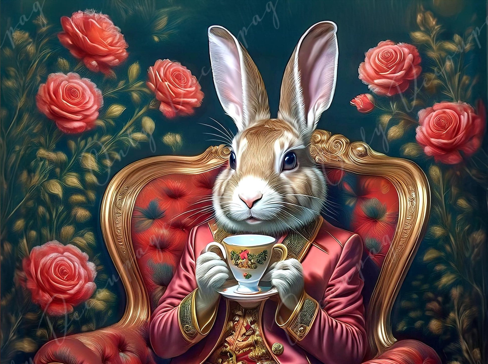 Fairytale Alice - Large Decoupage Paper - 6 Size Options - Tea Time with Rabbit