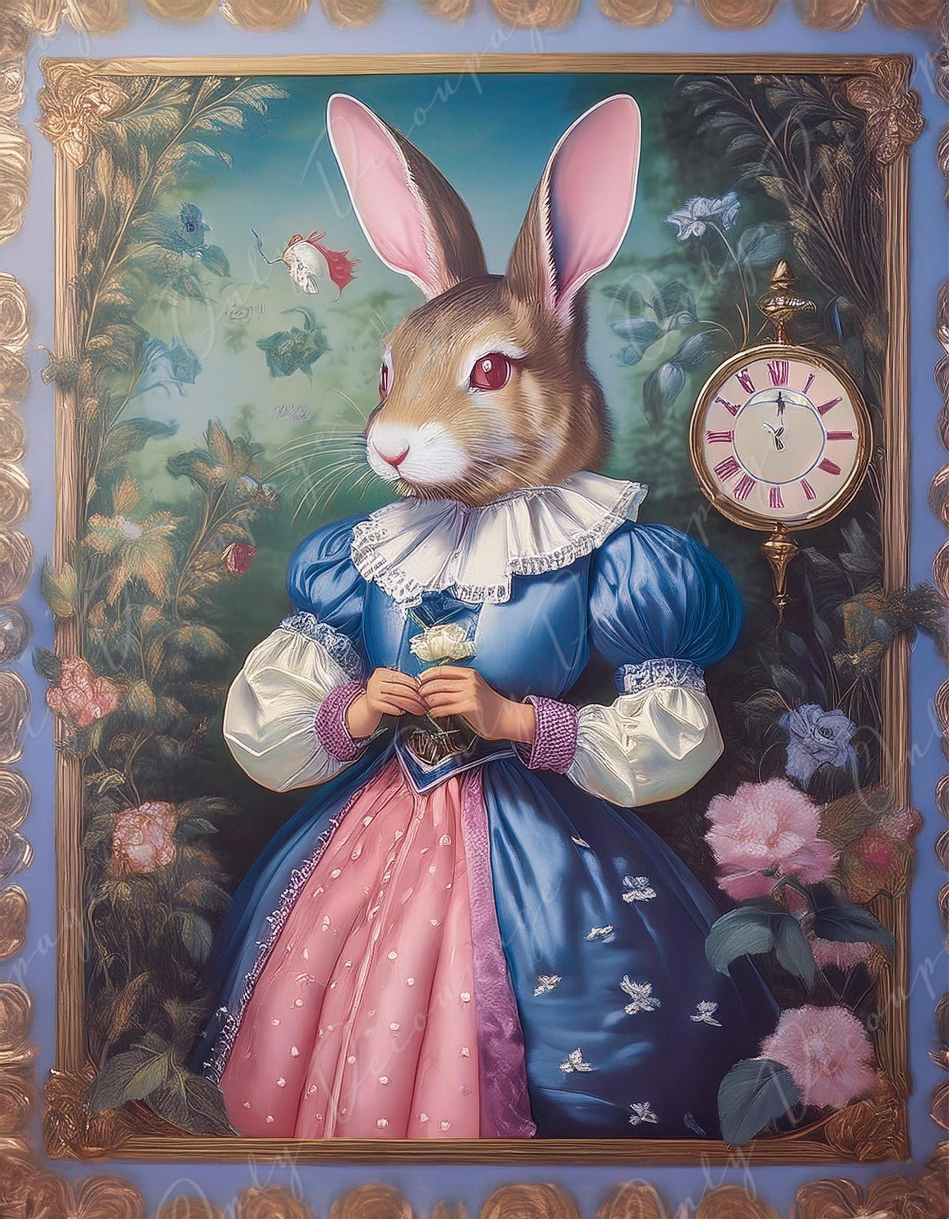 rabbit decoupage paper