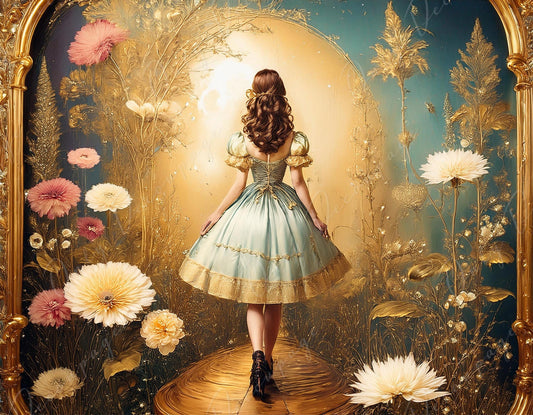 Large Decoupage Paper - Fairytale Alice - 6 Size Options - Golden Hour Wonderland