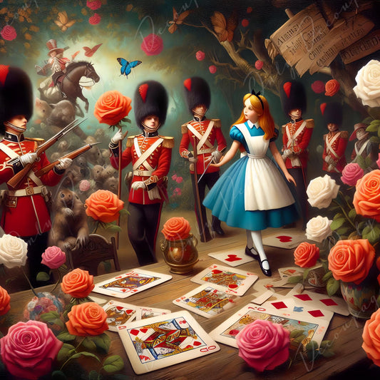 alice in wonderland decoupage paper