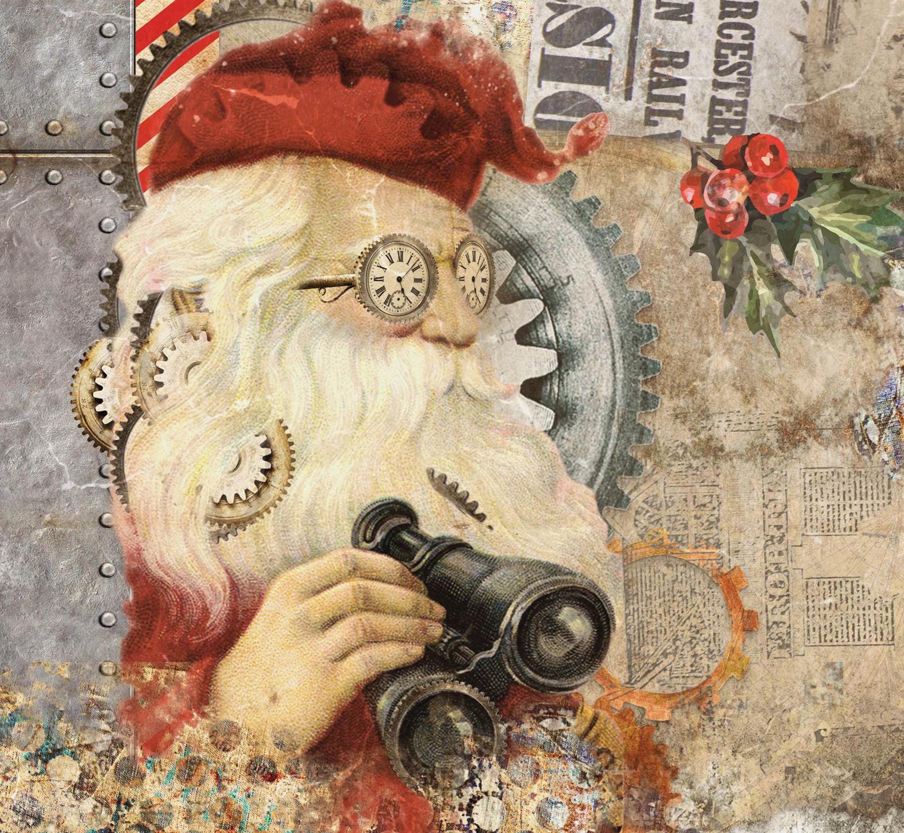Large Decoupage Paper - Christmas Collection - Santa Claus - 6 Size Options