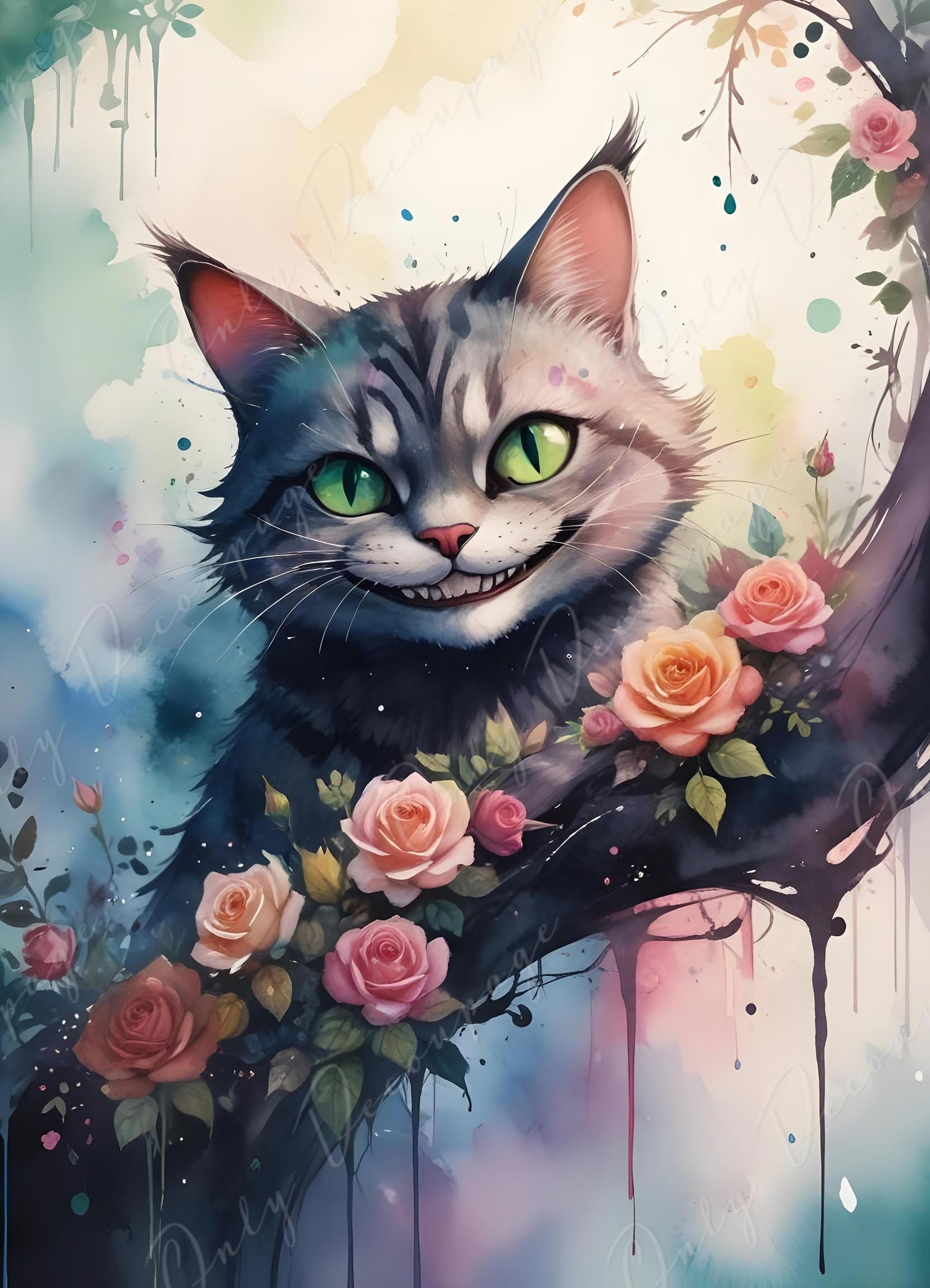 cat decoupage paper