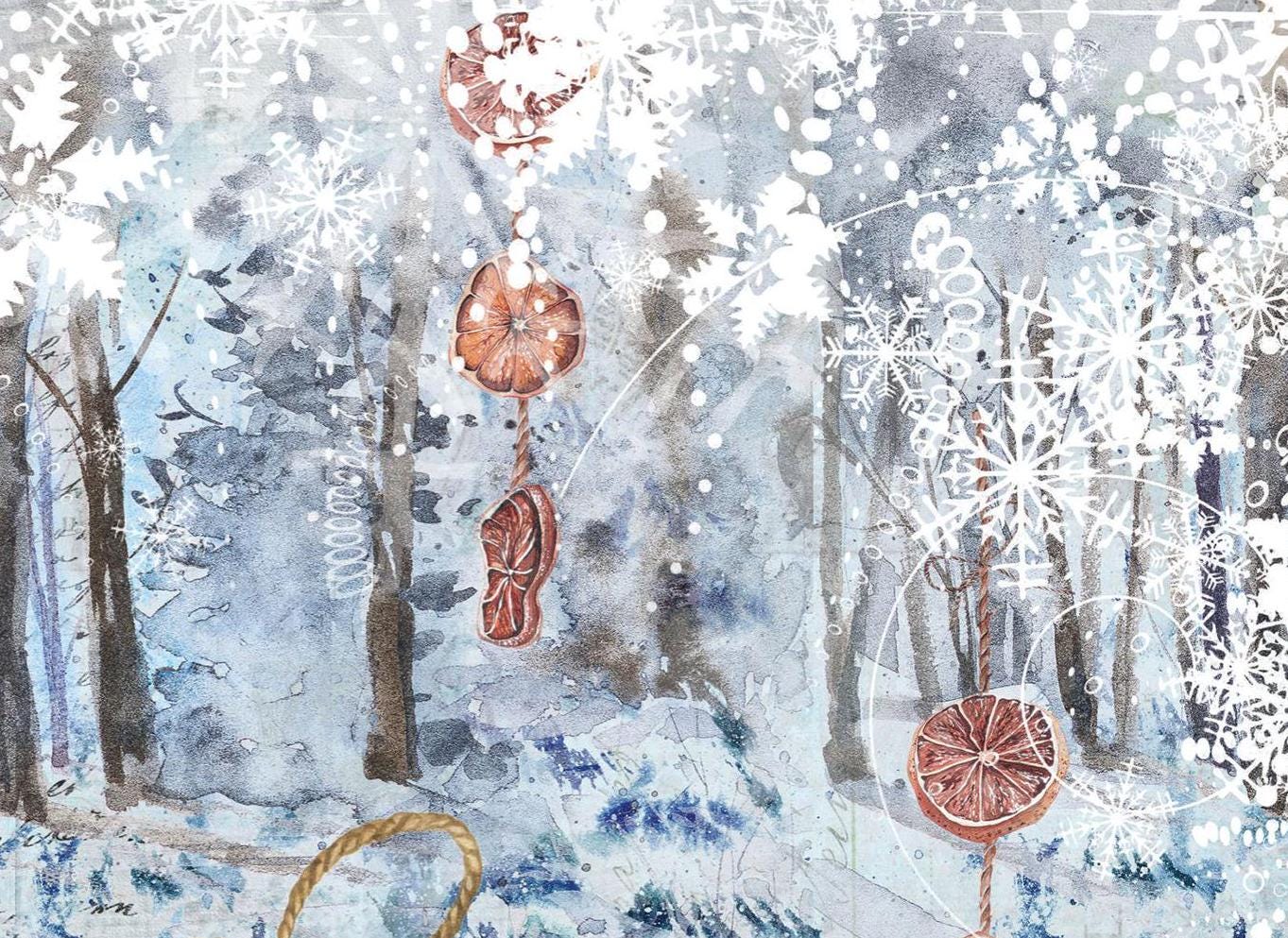 Large Decoupage Paper - Christmas Collection - Candle - 6 Size Options - White Decoupage
