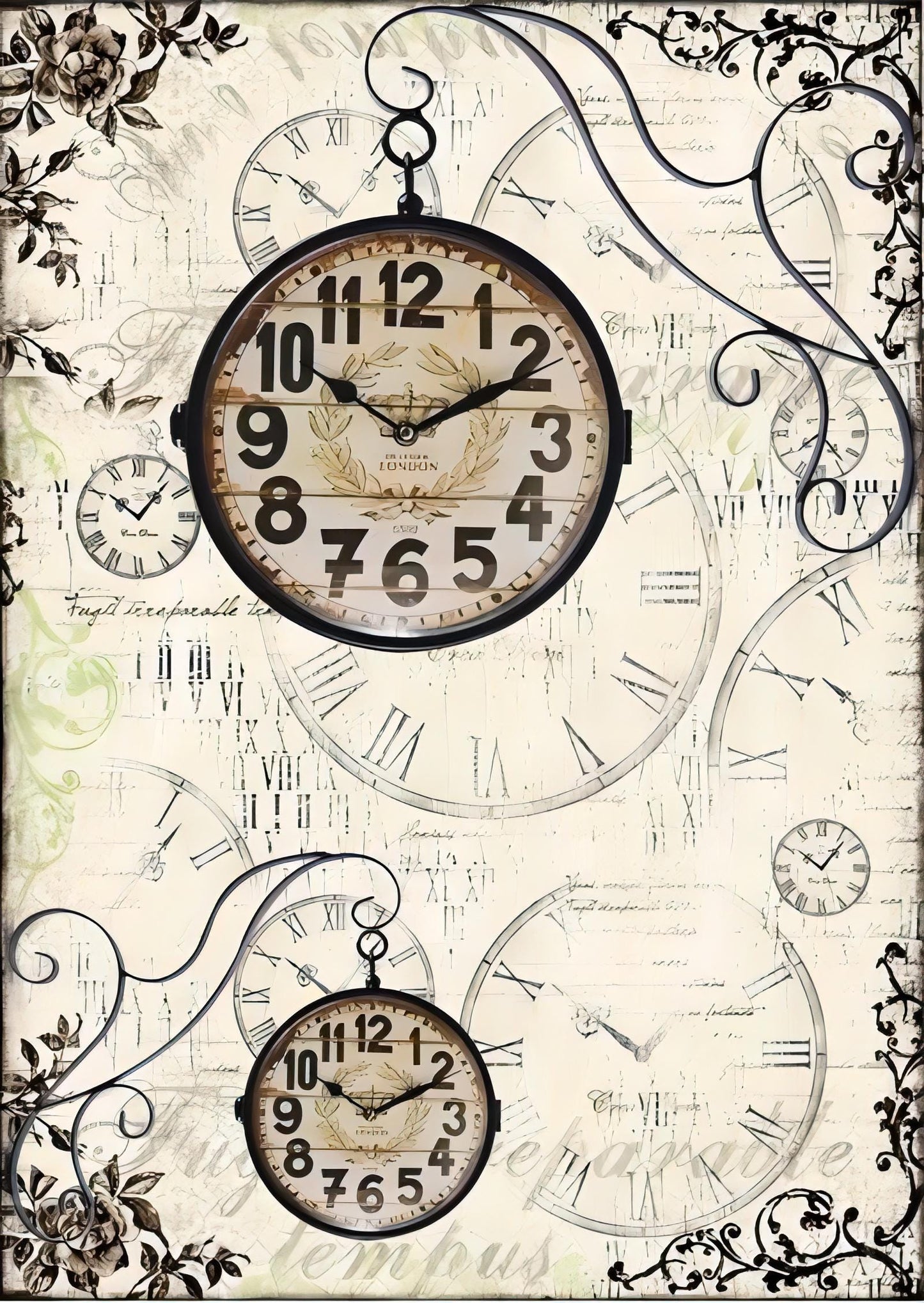 clock collage decoupage