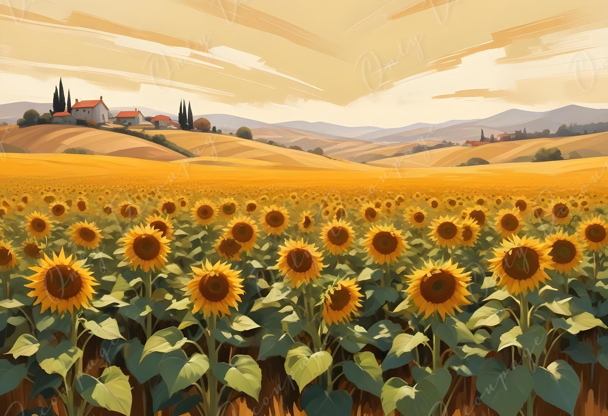 sunflower decoupage paper