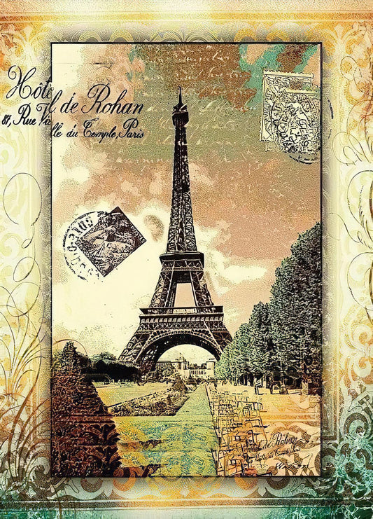 eiffel tower decoupage paper