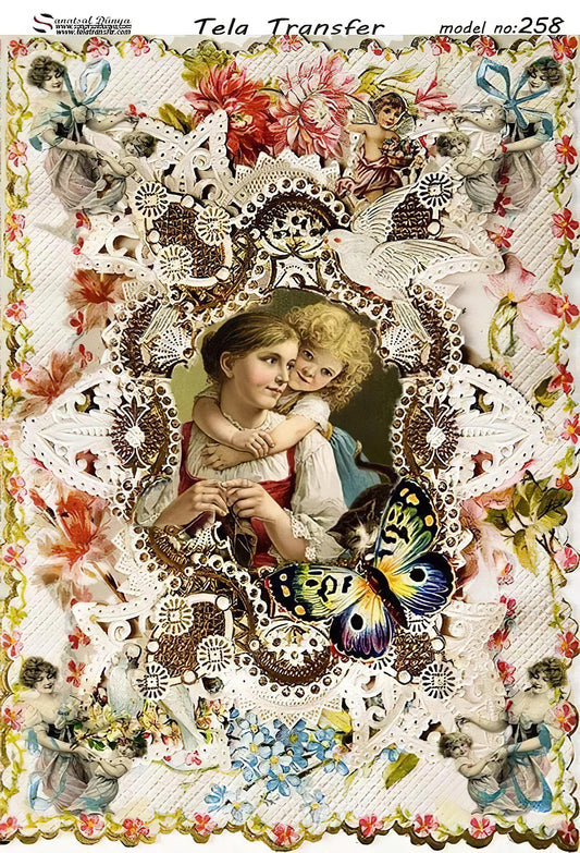 motther and child decoupage paper